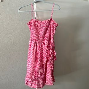 Pink zebra midi dress